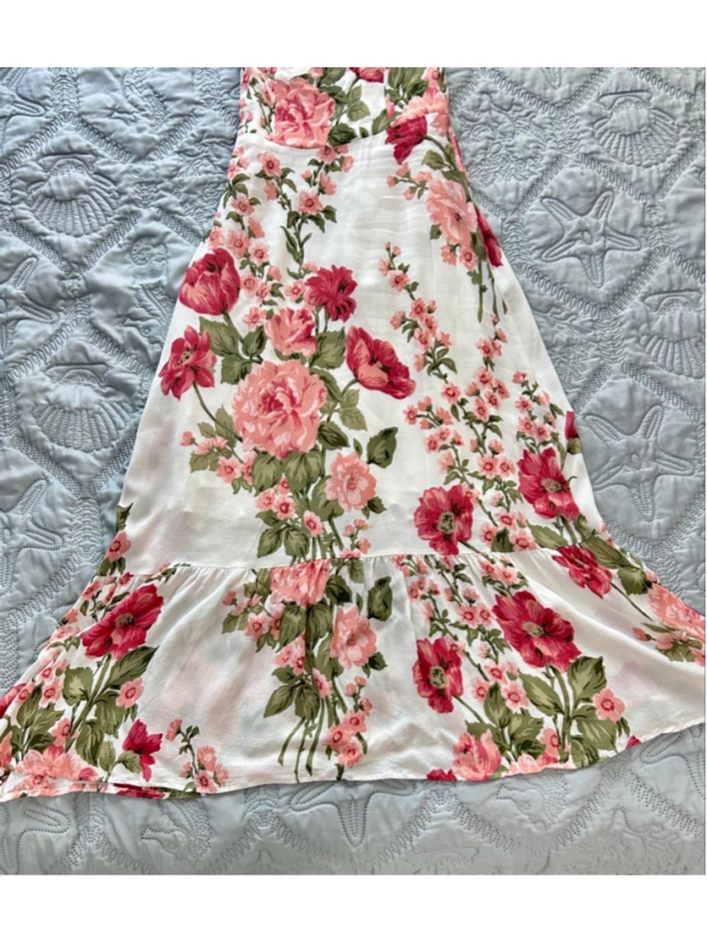 Reformation Nikita Etienne Floral Midi Dress Size 2 Tie Strap Cottagecore - Picture 5 of 13